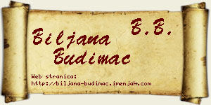 Biljana Budimac vizit kartica